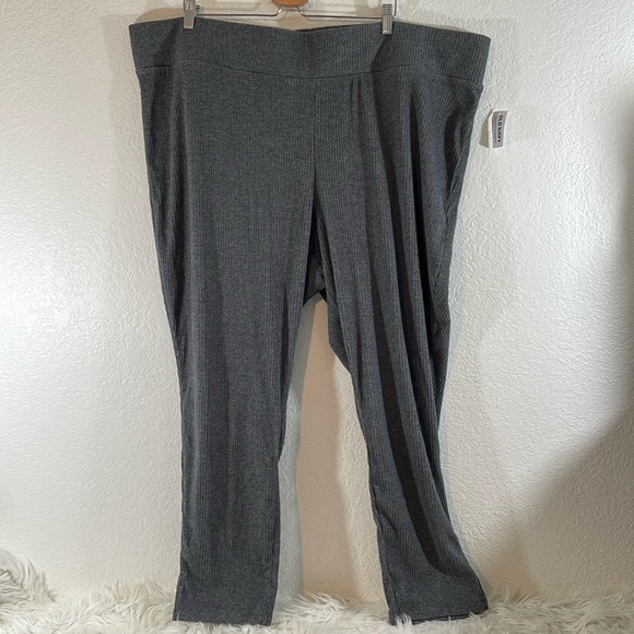 OLD NAVY Plush Cozy Rib Knit Legging Lounge Pants Size 4X High Rise Grey NEW - Picture 2 of 11